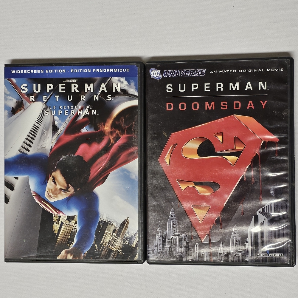 Superman Returns Widescreen Edition & Superman Doomsday Animated DVD Movies